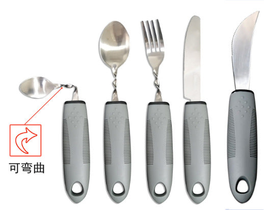 Bendable Utensil Set - 5pc Set (S/L Spoons, Fork, 2 Knives)