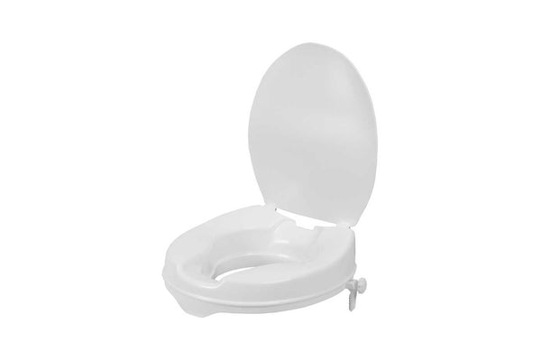 Toilet Seat - Raised 5cm (2") - White With Lid - Delta