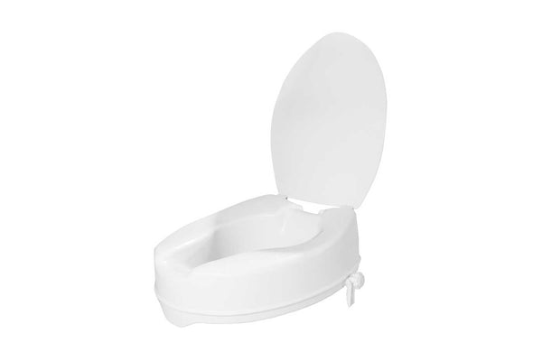Toilet Seat - Raised 15cm (6") - White With Lid - Delta