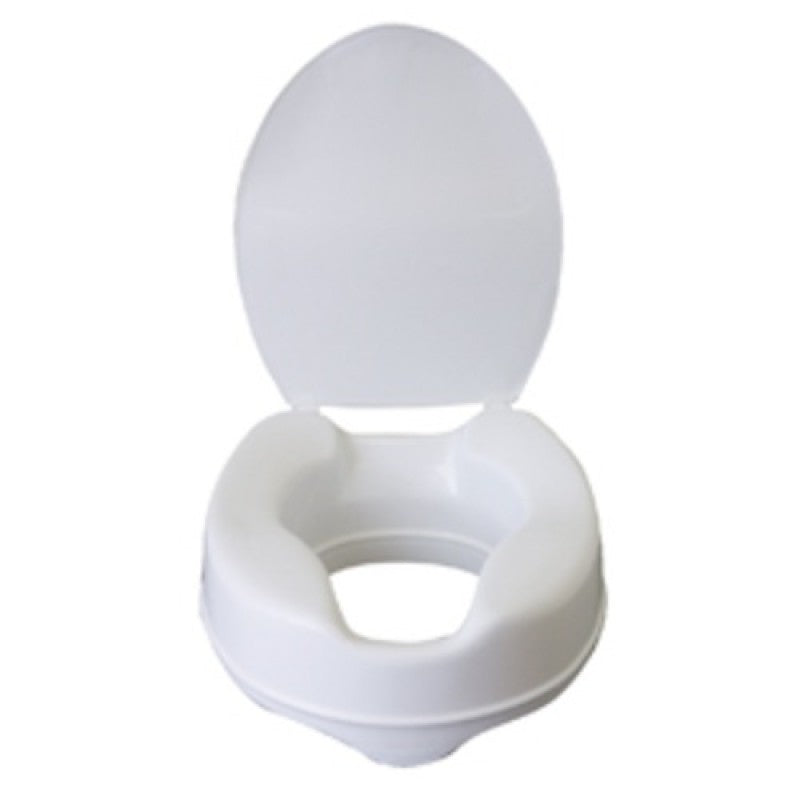 Toilet Seat - Raised 10cm (4") - White With Lid - Delta - (Q14002)