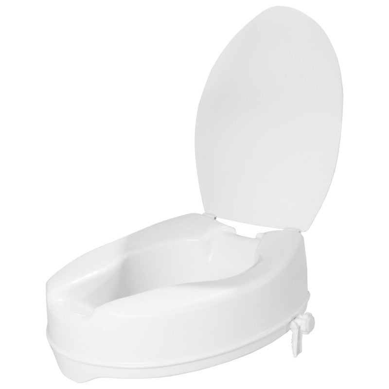 Toilet Seat - Raised 15cm (6") - White With Lid - Delta - (Q14003)