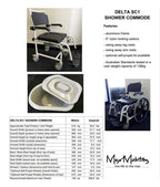Shower Commode With Wheels - Delta SC1 (Q17001)
