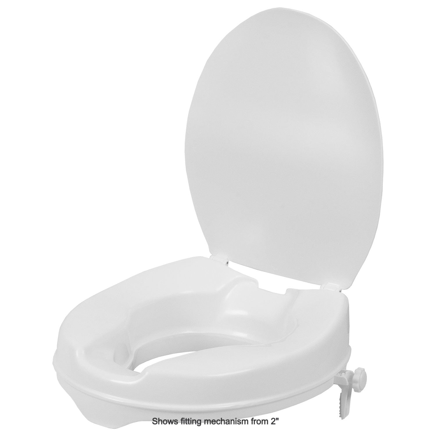 Toilet Seat - Raised 10cm (4") - White With Lid - Delta - (Q14002)
